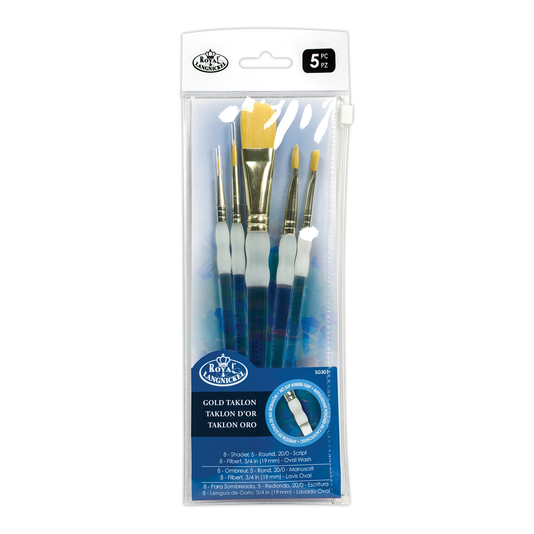 Royal Brush Soft-Grip Value Pack Starter Set, 5-Brushes