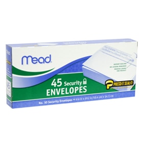 Mead 10in Press-It-Sealed-Boxed-Envelopes-45ct