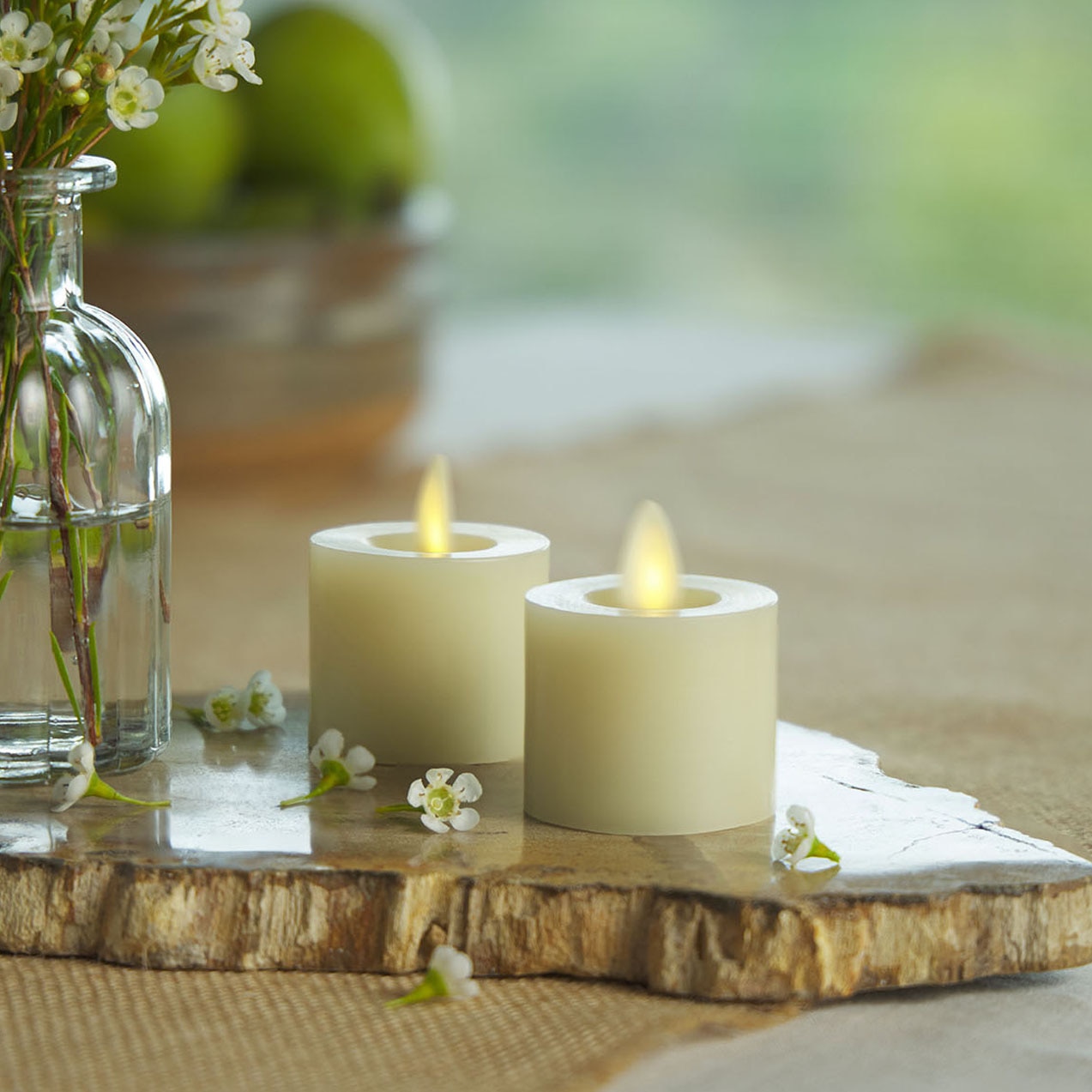 Luminara Flameless Candle Tealights-Recessed Top 1.7" x 2" - Set of 2
