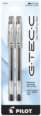 GTec C4 Gel Roller Pen Ultra Fine 2Pk