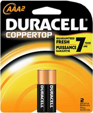 2 Pack of Duracell AAA Alkaline Batteries