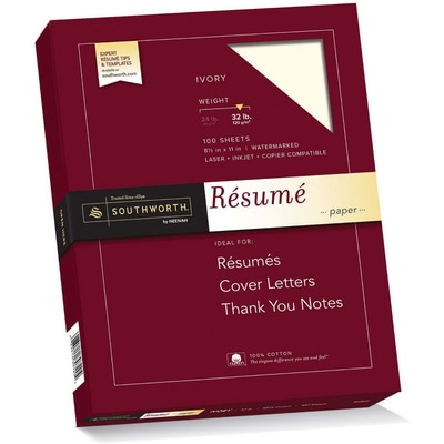 Southworth 100% Cotton Resume Paper 100 Sheets