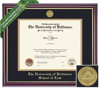 Framing Success 12 x 15 Windsor Gold Medallion Law Diploma Frame