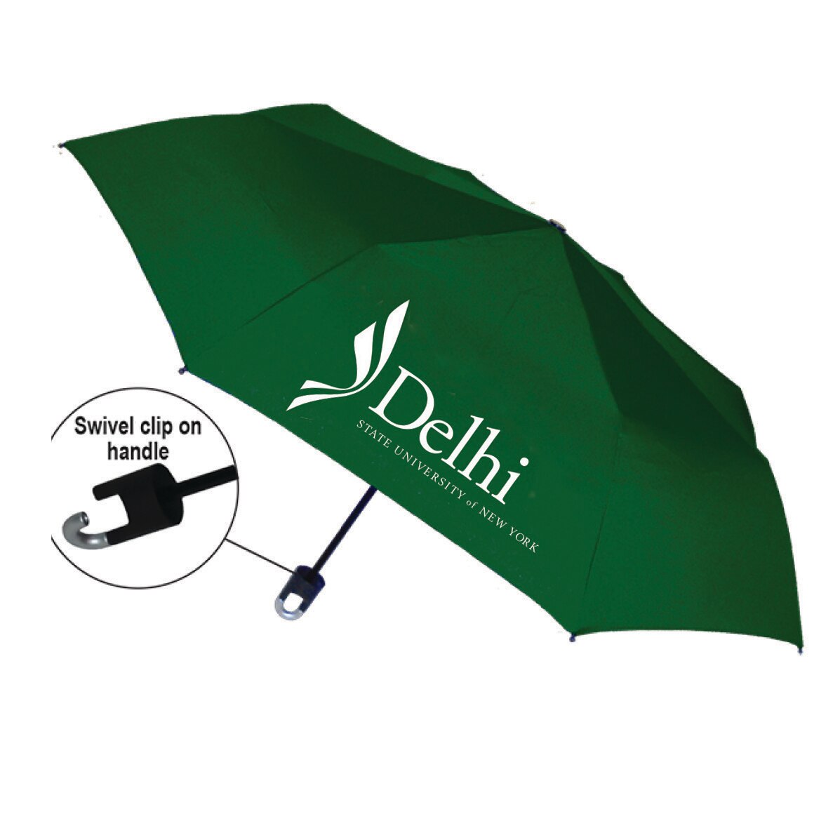 "Storm Clip" Mini Folding Emblematic Solid Umbrella 42" Coverage