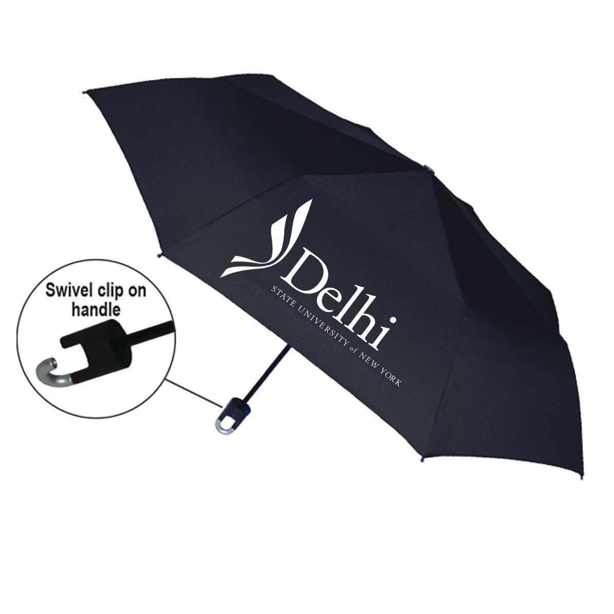 "Storm Clip" Mini Folding Emblematic Solid Umbrella 42" Coverage