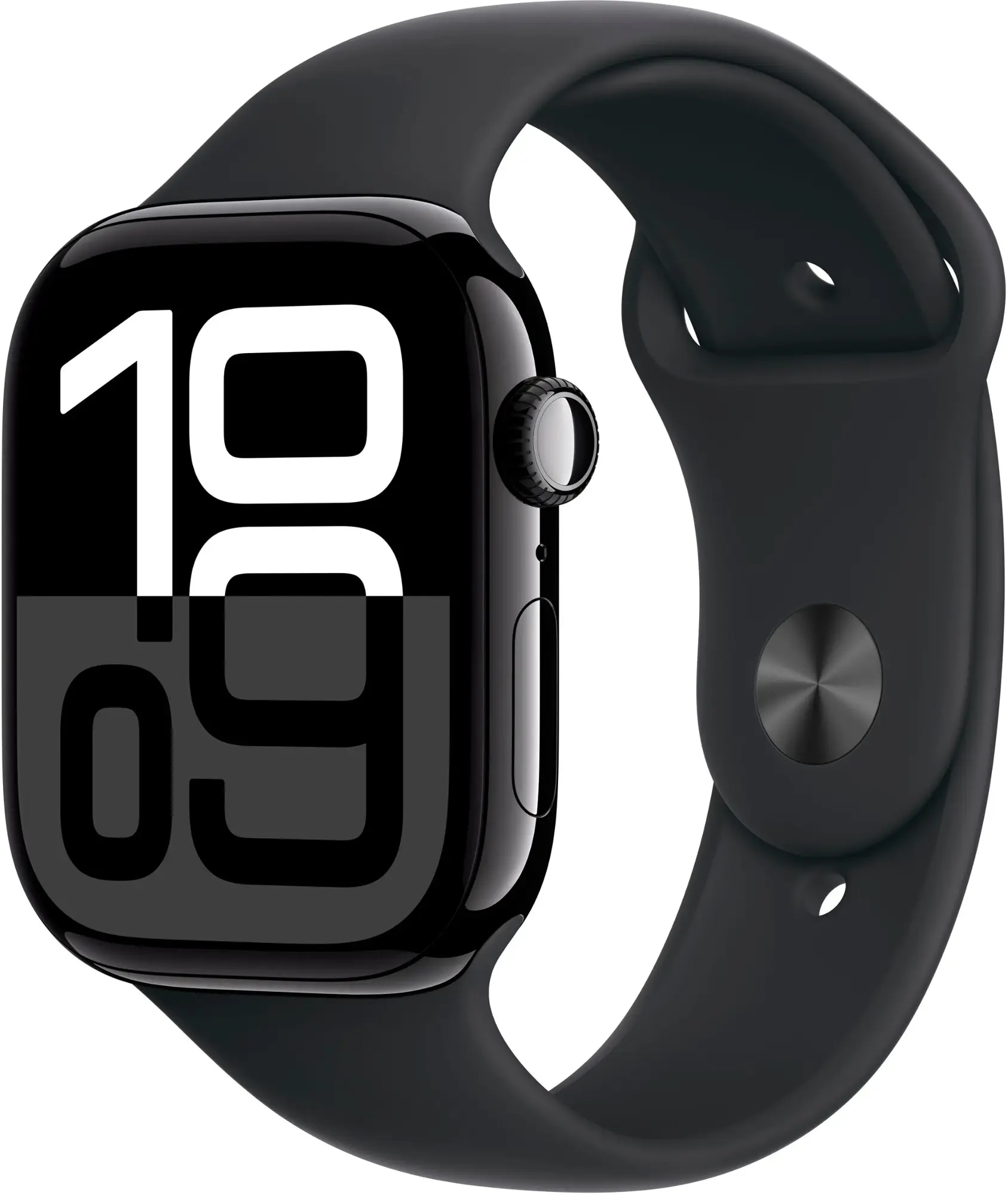 Apple Watch Series 10 GPS + Cellular 46mm Jet Black Aluminum Case with Black Sport Band - M/L