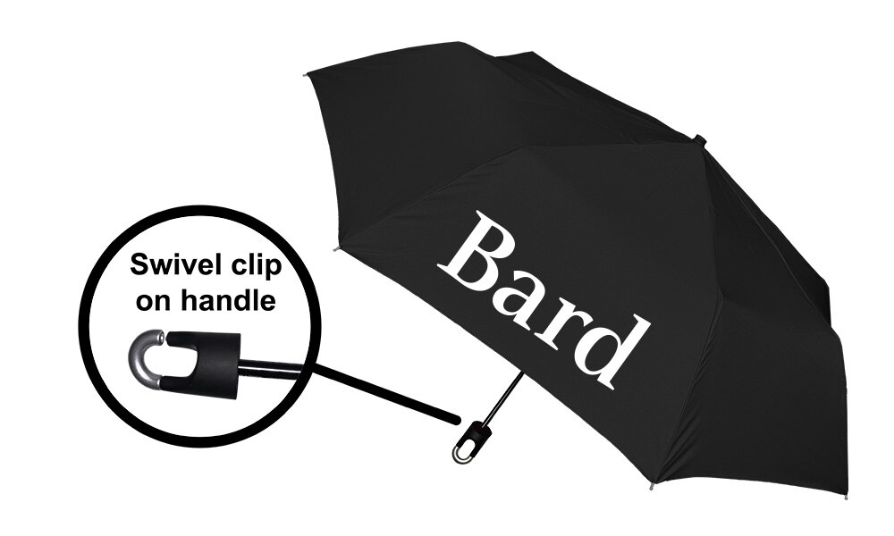 Storm Clip Mini Folding Emblematic Solid Umbrella 42" Coverage
