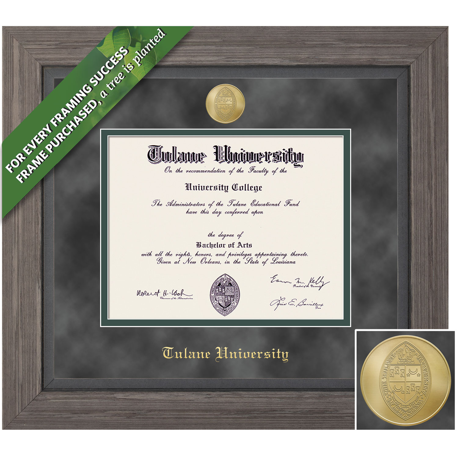 Framing Success 14 x 17 Greystone Gold Medallion Masters, MBA, MD, Social Work, Public Health Diploma Frame