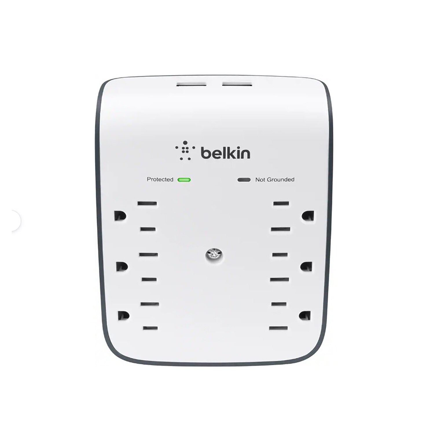 Belkin SurgePlus BSV602 6 Outlet Surge Protector with 2 USB Ports 900 J Wall Mountable (10 Watts Combined)