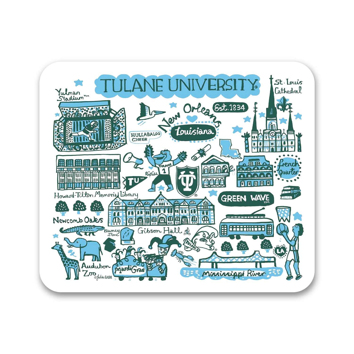 Tulane University JG, Mousepad, Cityscape