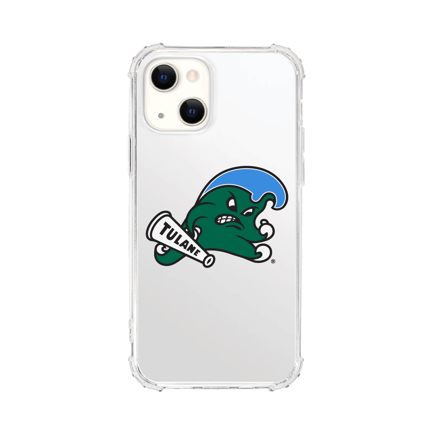 Tulane University-Clear Tough Edge Phone Case, Classic - iPhone 15 Plus