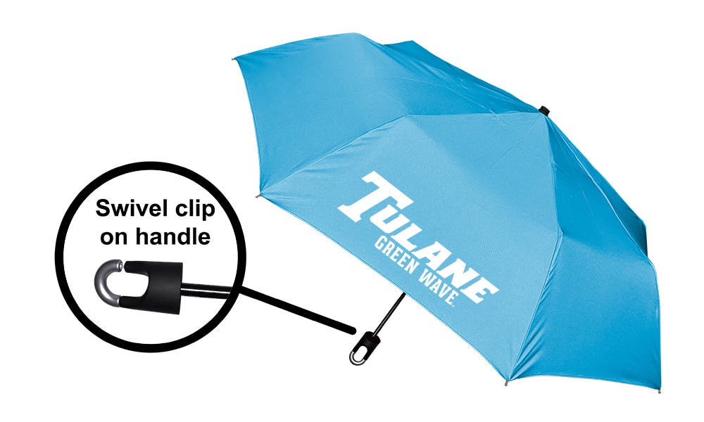 Storm Clip Mini Folding Emblematic Solid Umbrella 42" Coverage