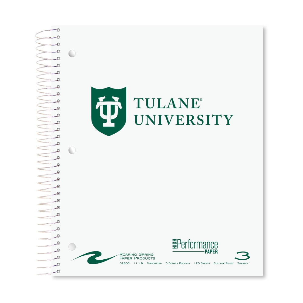 Roaring Premium 3 Subject Notebook, 8.5x11 College Ruled 20lb Paper, Pressboard Foil Cover