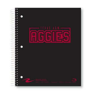 3 sub imprinted notebook.  11x9 college ruled 120 sheets. Saranac cover foil stamped. 1 pocket