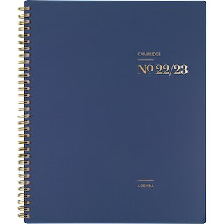 Cambridge(R) WorkStyle Classic Academic 2022-2023 Weekly Monthly Planner, Navy, Large, 8 1/2