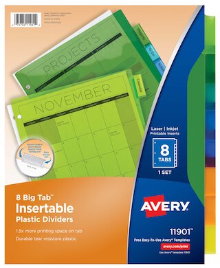 Plastic Insert Dividers 8 Tabs