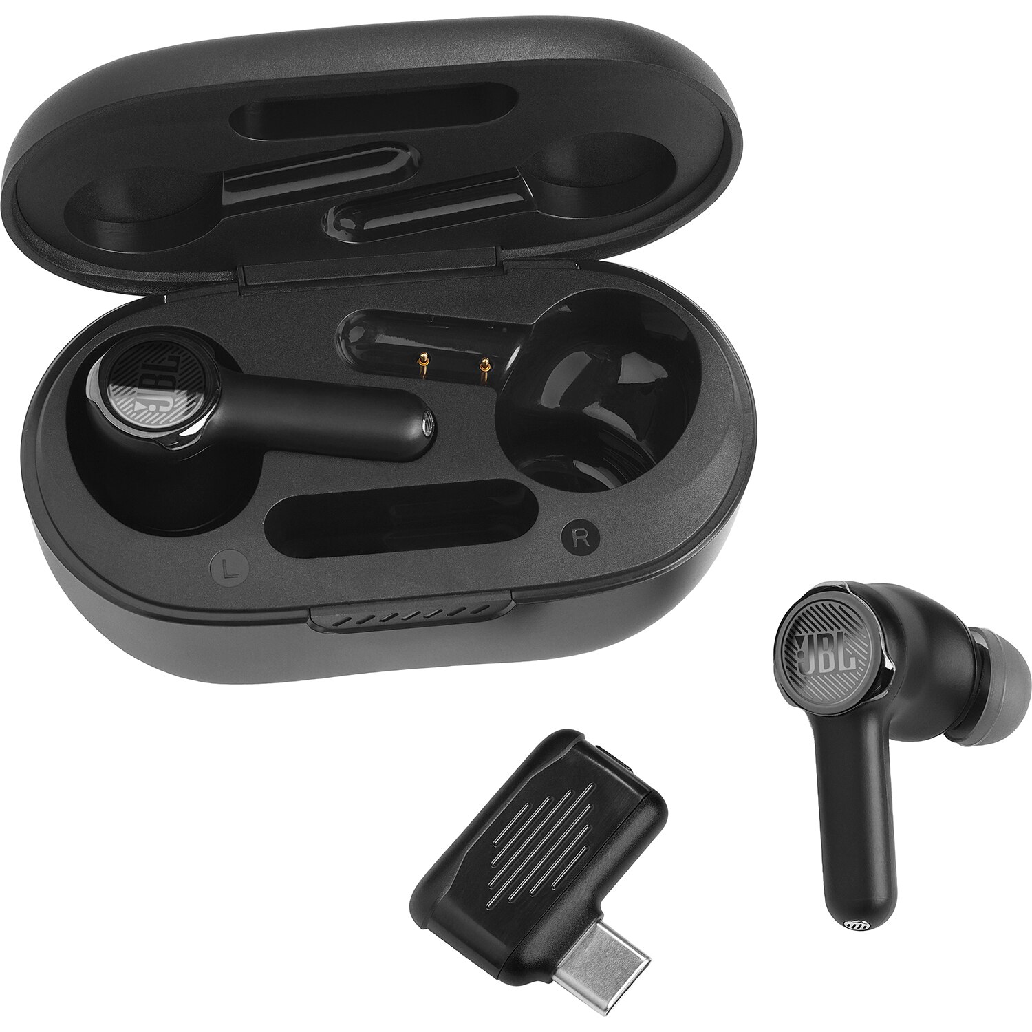 JBL Quantum True Wireless Noise Cancelling Gaming Earbuds- Black
