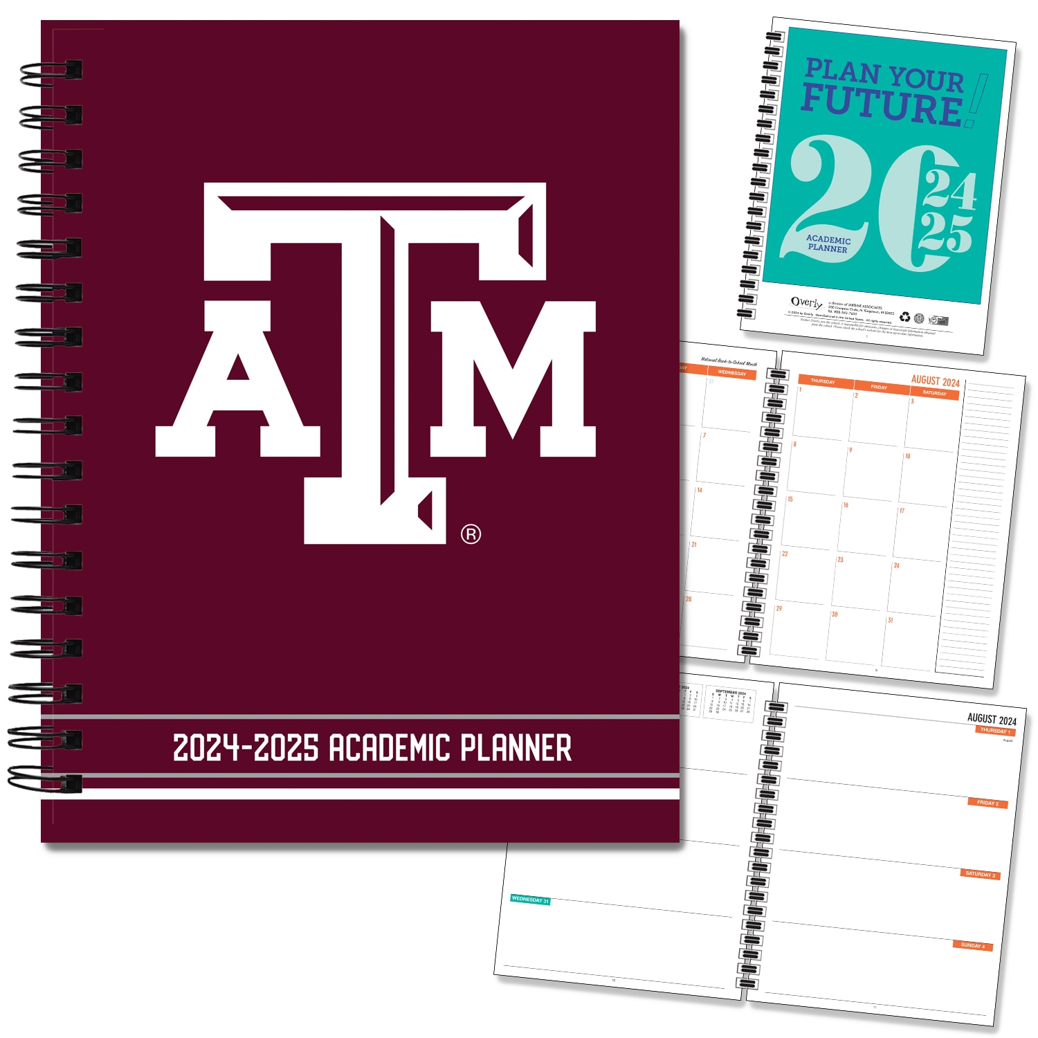 FY 25 Traditional Mascot Hard Cover Imprinted Planner 24-25 AY 7x9