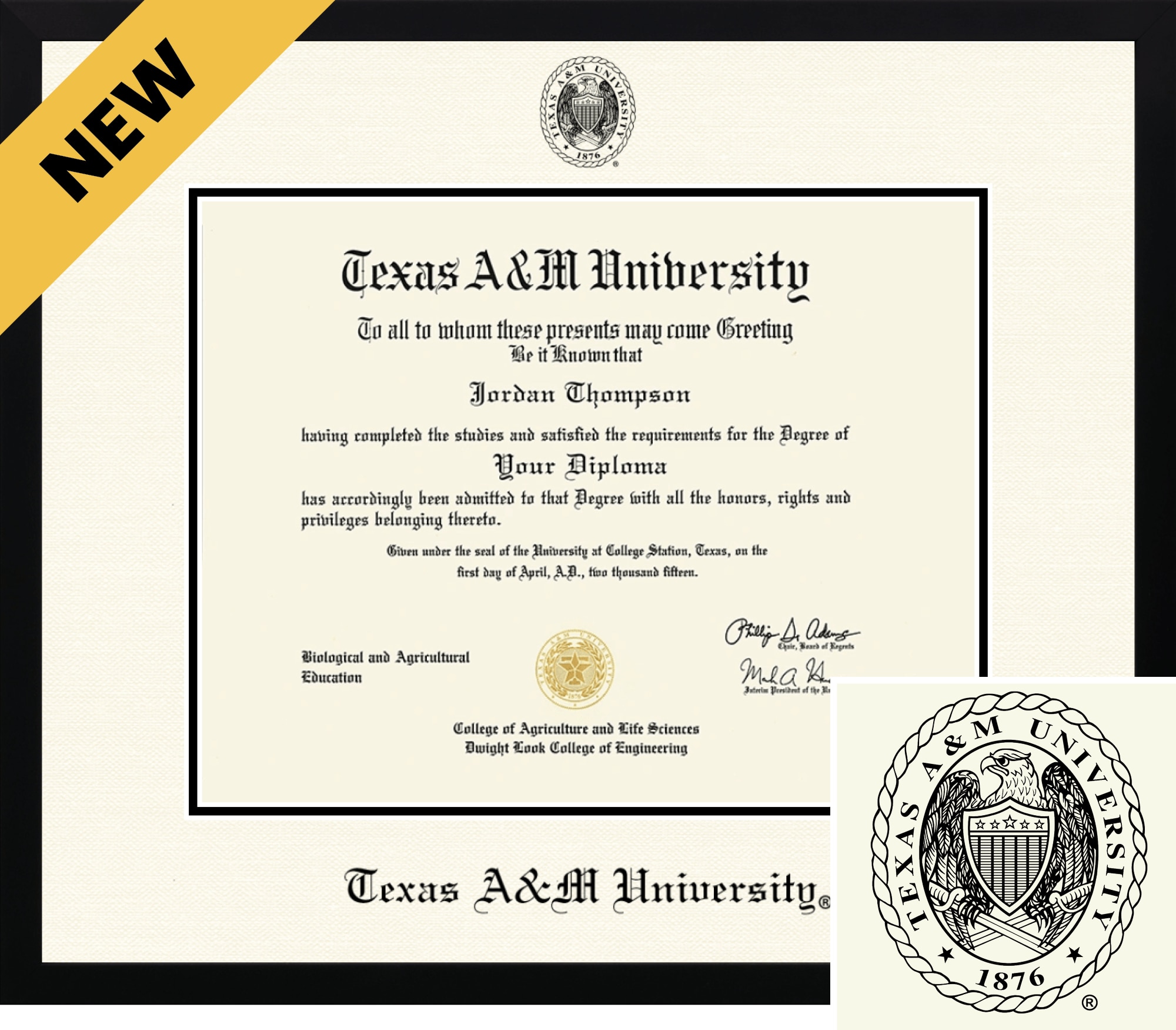Church Hill Classics ICON 12.5x16 Black Diploma Frame
