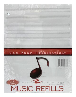 Roaring Springs Music Filler 8.5 in. x 11 in. 12 Stave 20 Count