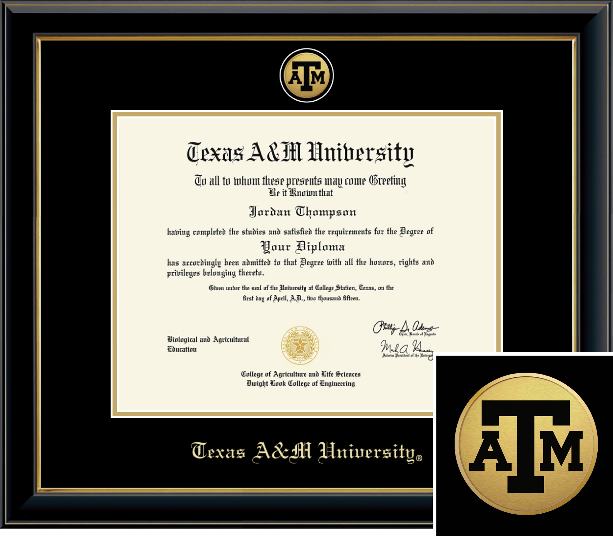 Church Hill Classics Onyx 12.5x16 Black Diploma Frame