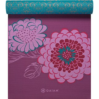 Gaiam Reversible Printed Yoga Mat Multi 5mm 1Ct Wrap Kiku