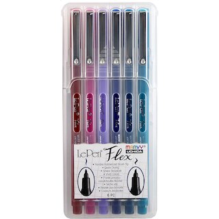Le Pen Flex 6 Piece Set Jewel: Magenta, Amethyst, Navy, Oriental Blue, Burgundy, Teal