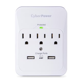 3 Outlet Wall Tap w/ 2 USB Ports