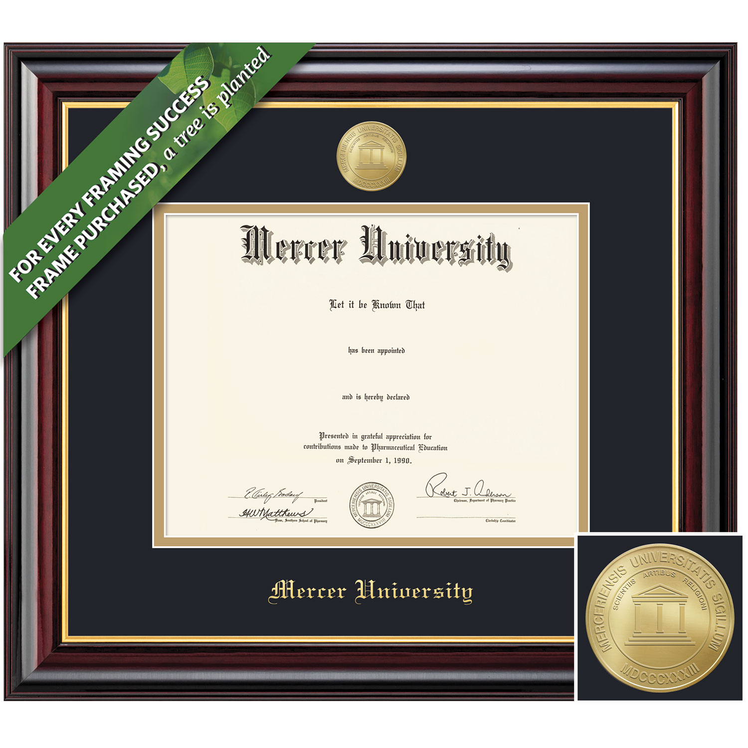 Framing Success 14 x 17 Windsor Gold Medallion Ph.D Diploma Frame