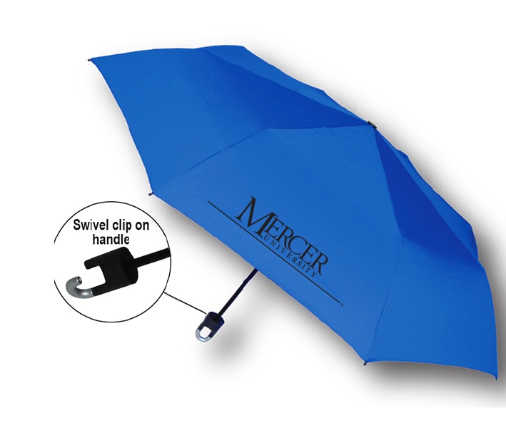 Storm Clip Mini Folding Emblematic Solid Umbrella 42" Coverage