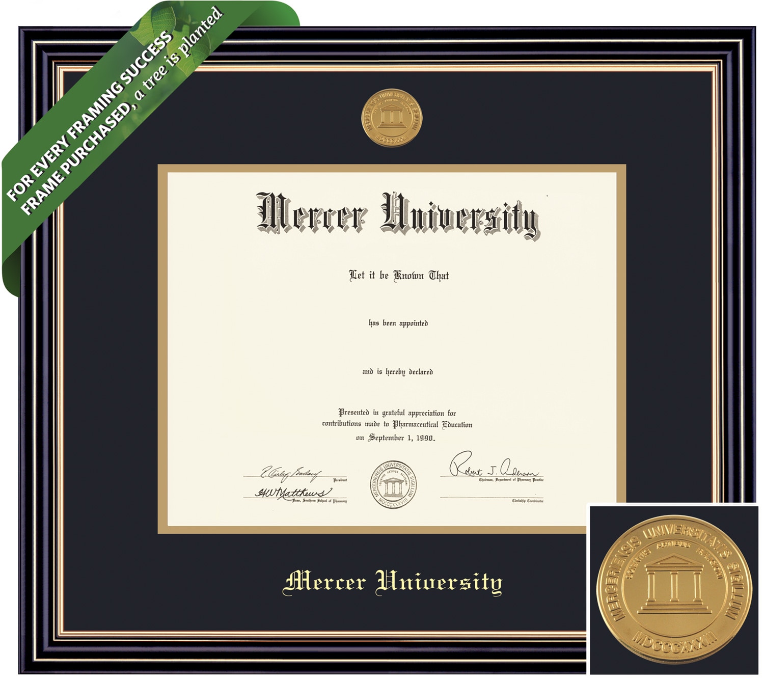 Framing Success 8.5 x 11 Prestige Gold Medallion Bachelors, Masters Diploma Frame