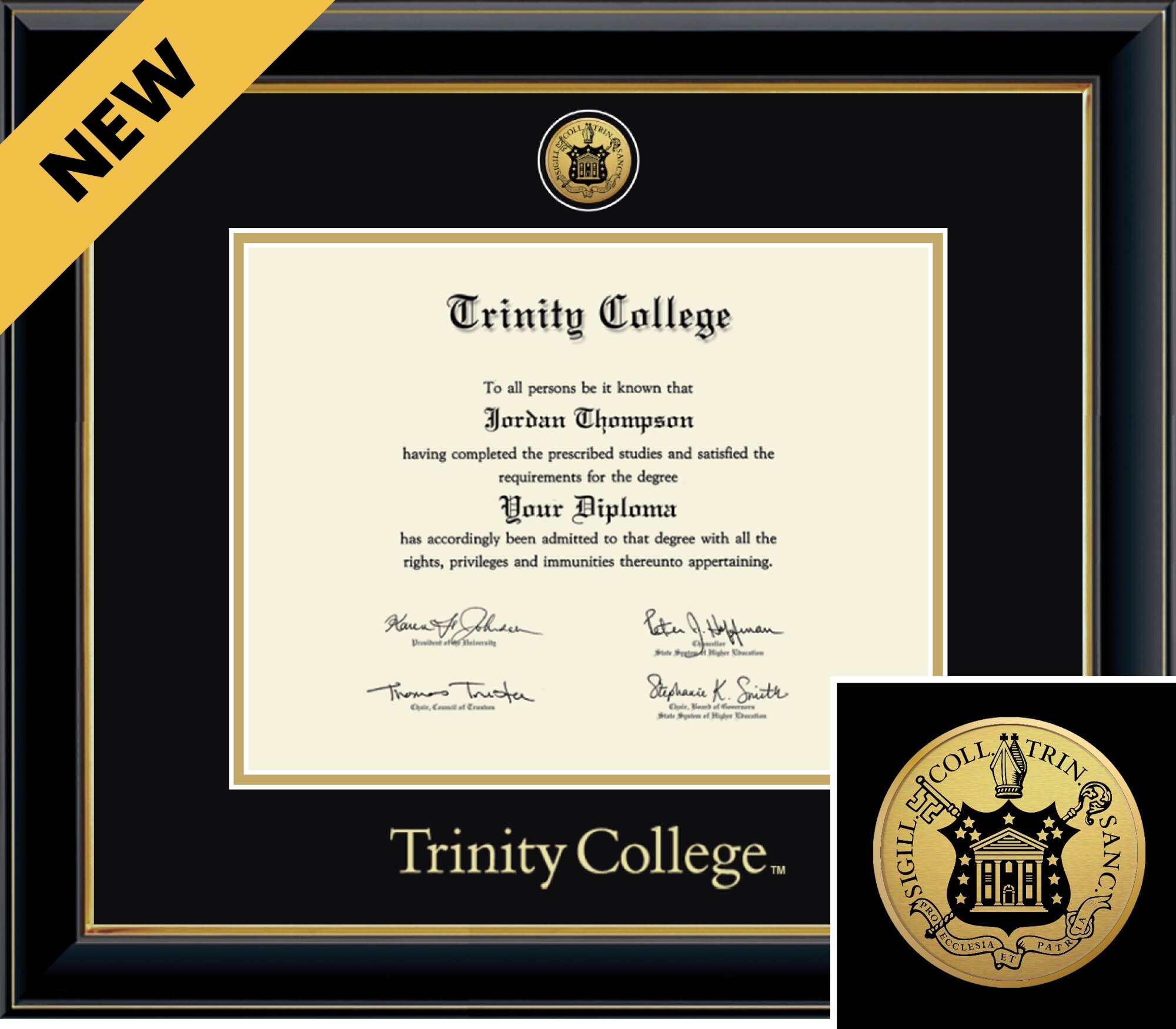 Church Hill Classics Onyx 8.5x11 Black Diploma Frame