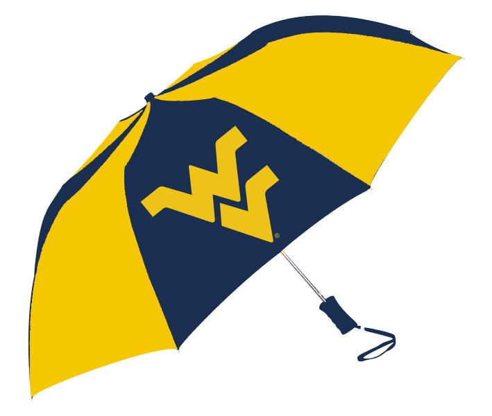 West Virginia Mountaineers "The Sport" 2-Tone Emblematic Umbrella Automatic Folding 48" Coverage
