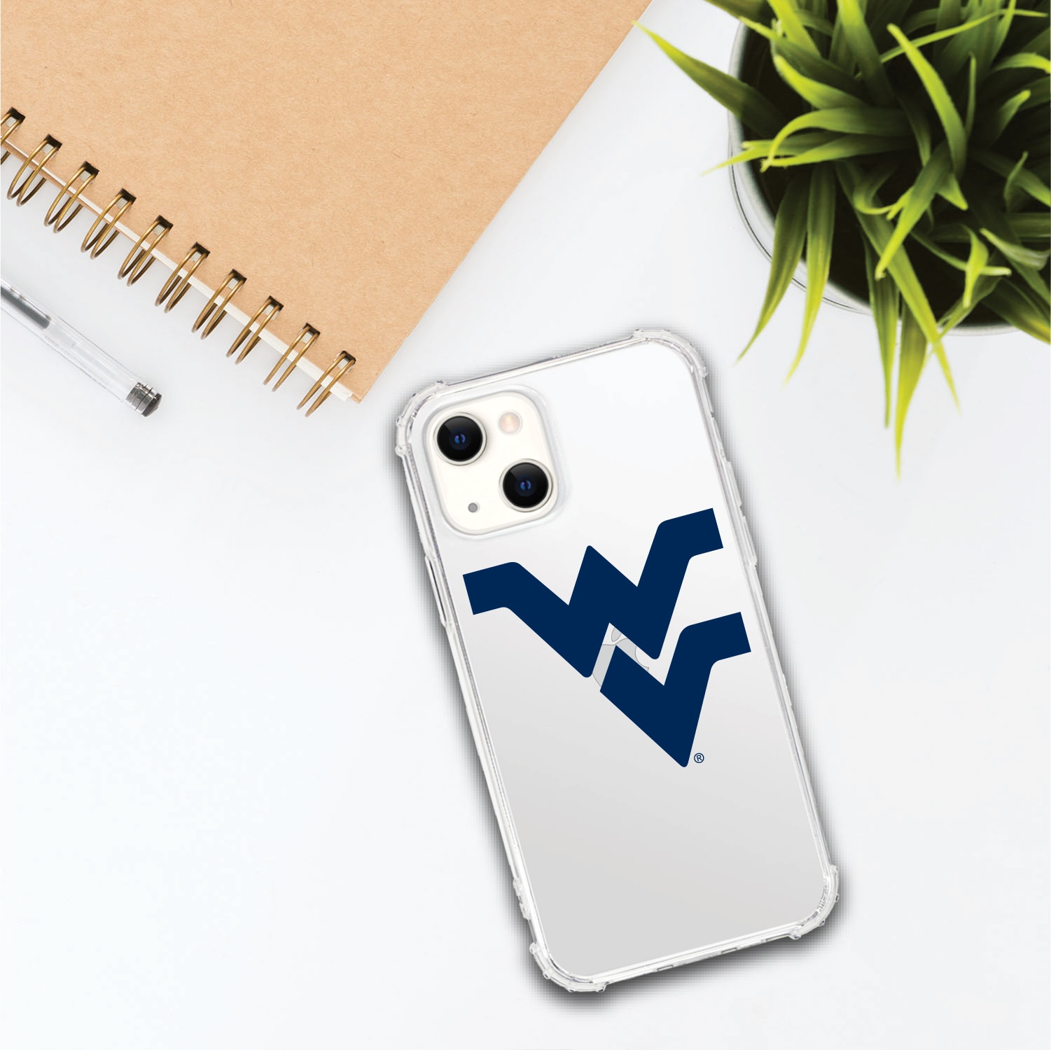 West Virginia University Mountaineers Clear Tough Edge Phone Case, Classic- iPhone 13