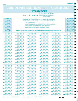 Scantron Form 30423