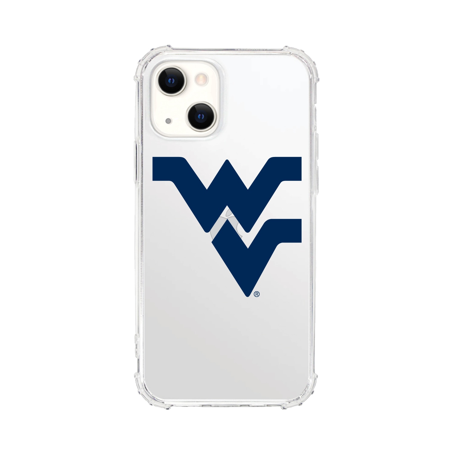 West Virginia University-Clear Tough Edge Phone Case, Classic - iPhone 15 Plus