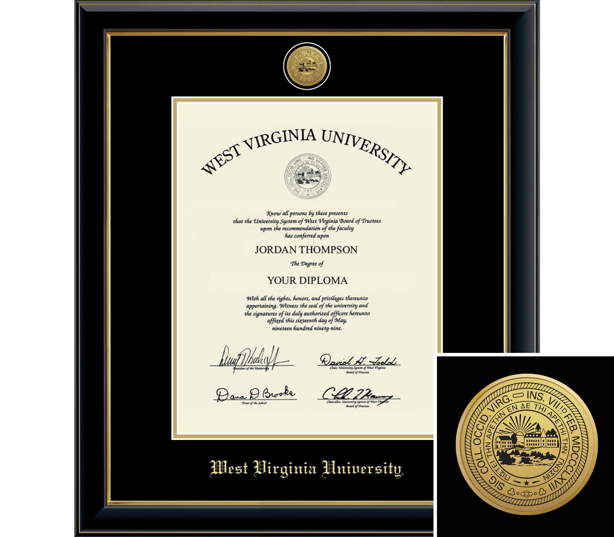 Church Hill Classics Onyx 11x14 Black Diploma Frame