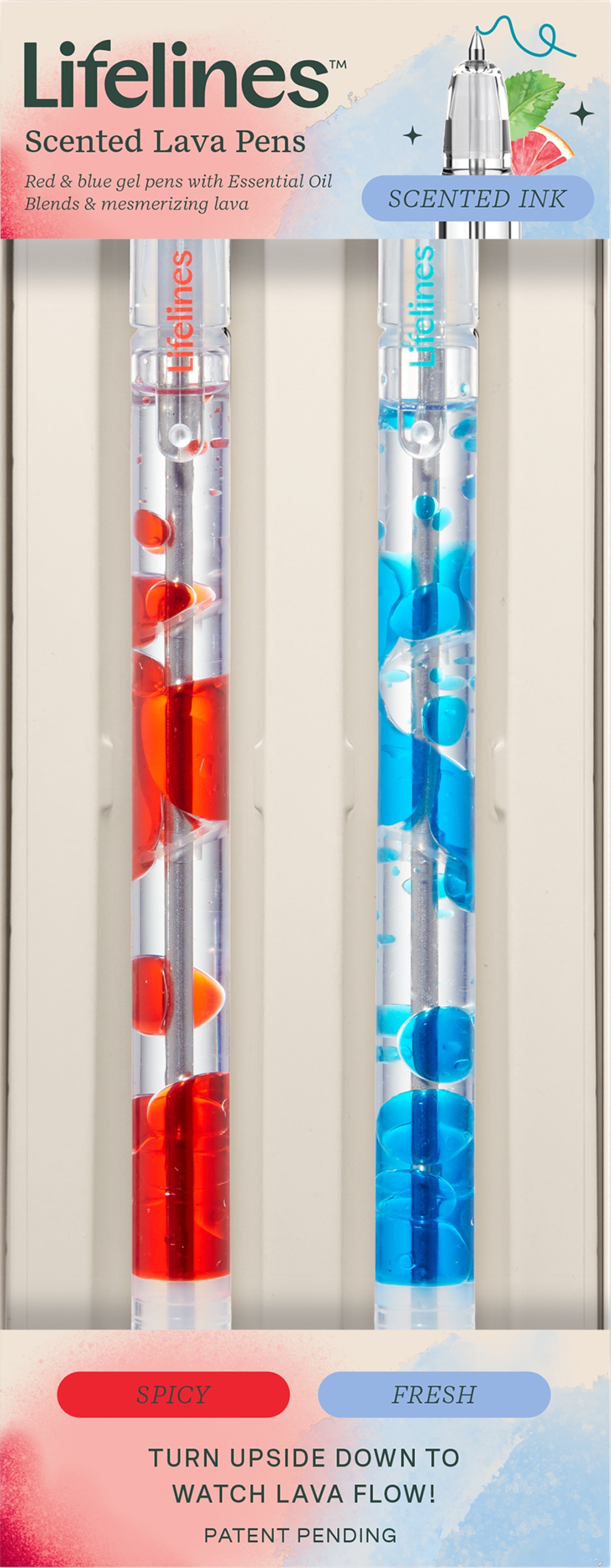 Lifelines Scented Lava Pen Set- 2-pack - Blue/ Green