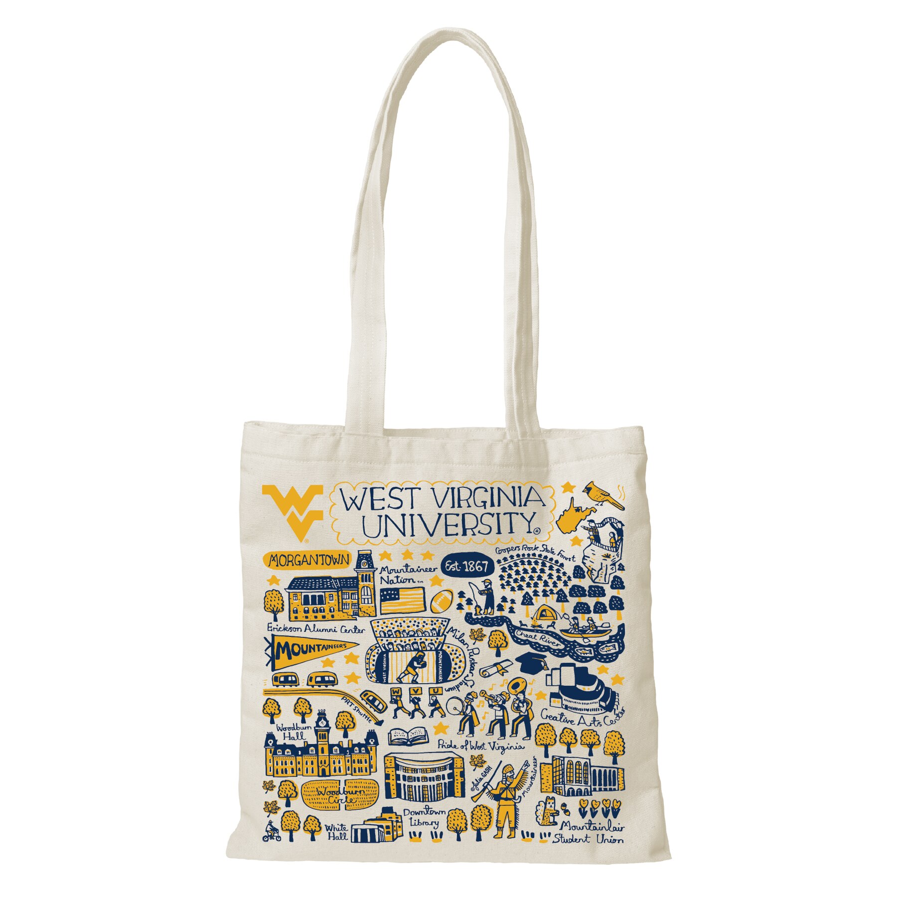 West Virginia Mountaineers Julia Gash Tote canvas