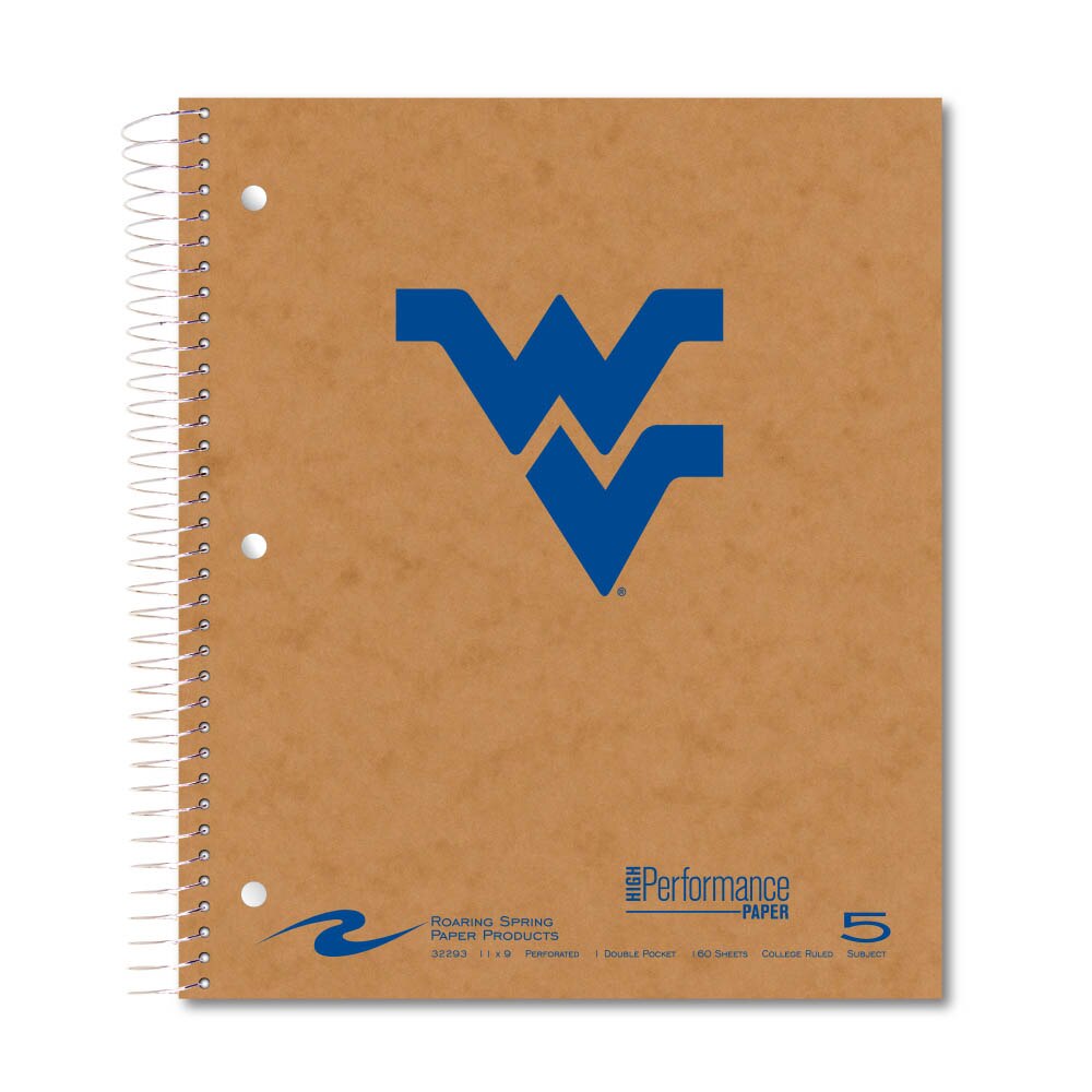 Roaring Premium 5 Subject Notebook, 8.5x11 College Ruled 20lb Paper, Pressboard Foil Cover