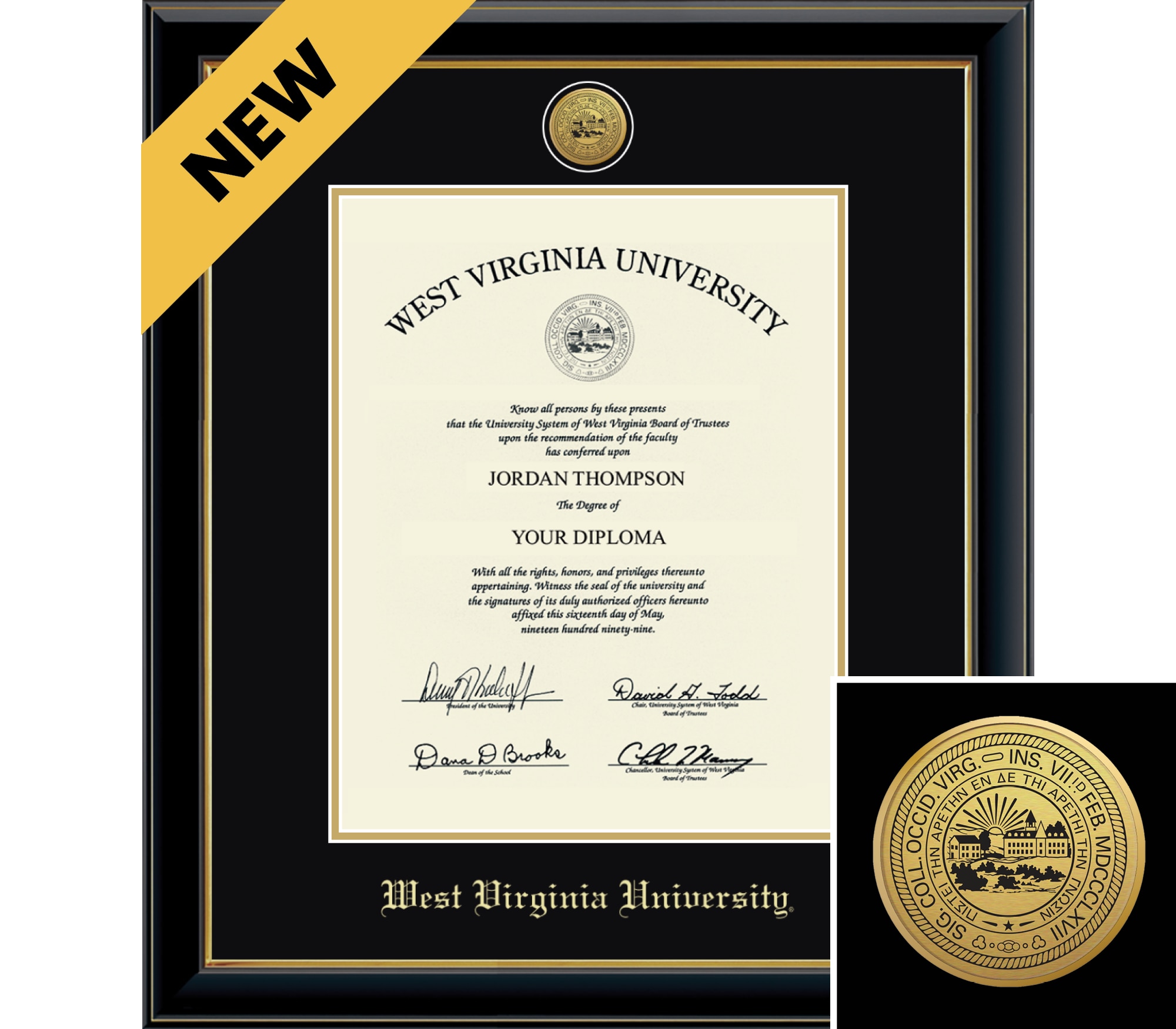 Church Hill Classics Onyx 11x14 Black Diploma Frame