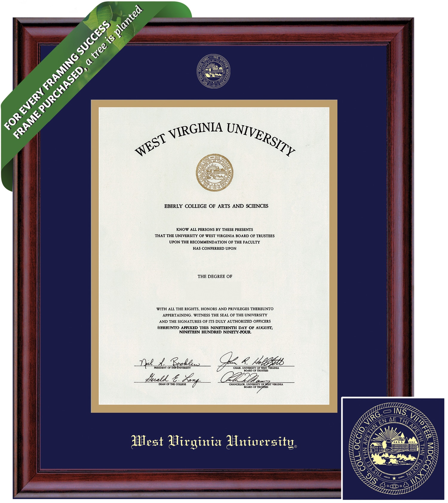Framing Success 14 x 11 Classic Gold Embossed School Seal Bachelors, Masters Diploma Frame