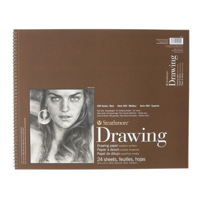 Strathmore Drawing Paper Pad, 400 Series, Medium Surface, 14" x 17"