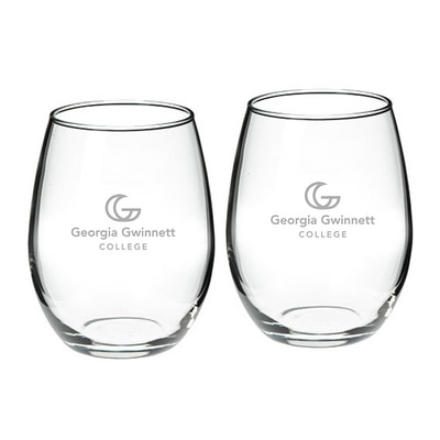 Red Stemless Wine Glasses - 2 Pack