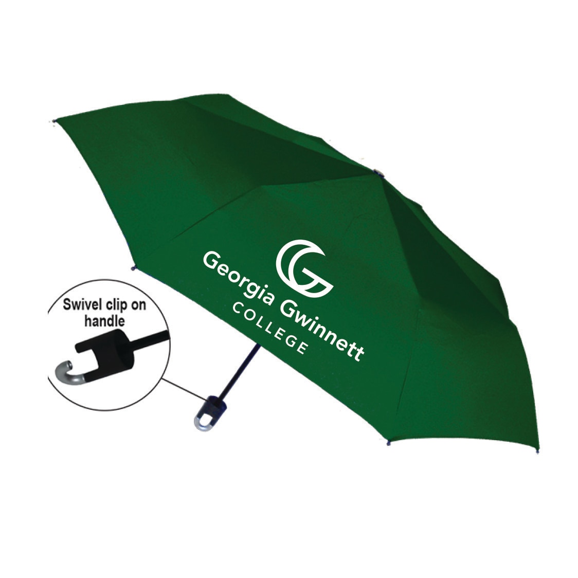 "Storm Clip" Mini Folding Emblematic Solid Umbrella 42" Coverage