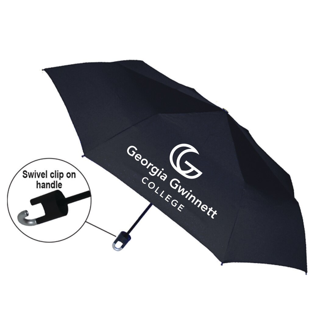 "Storm Clip" Mini Folding Emblematic Solid Umbrella 42" Coverage
