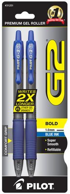 G2 PEN GEL BLUE BOLD 2pk