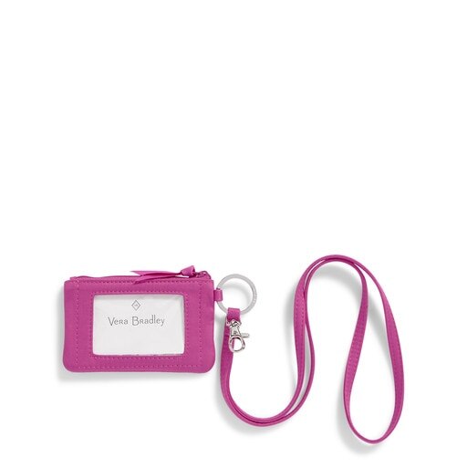 pink wallet and lanyard