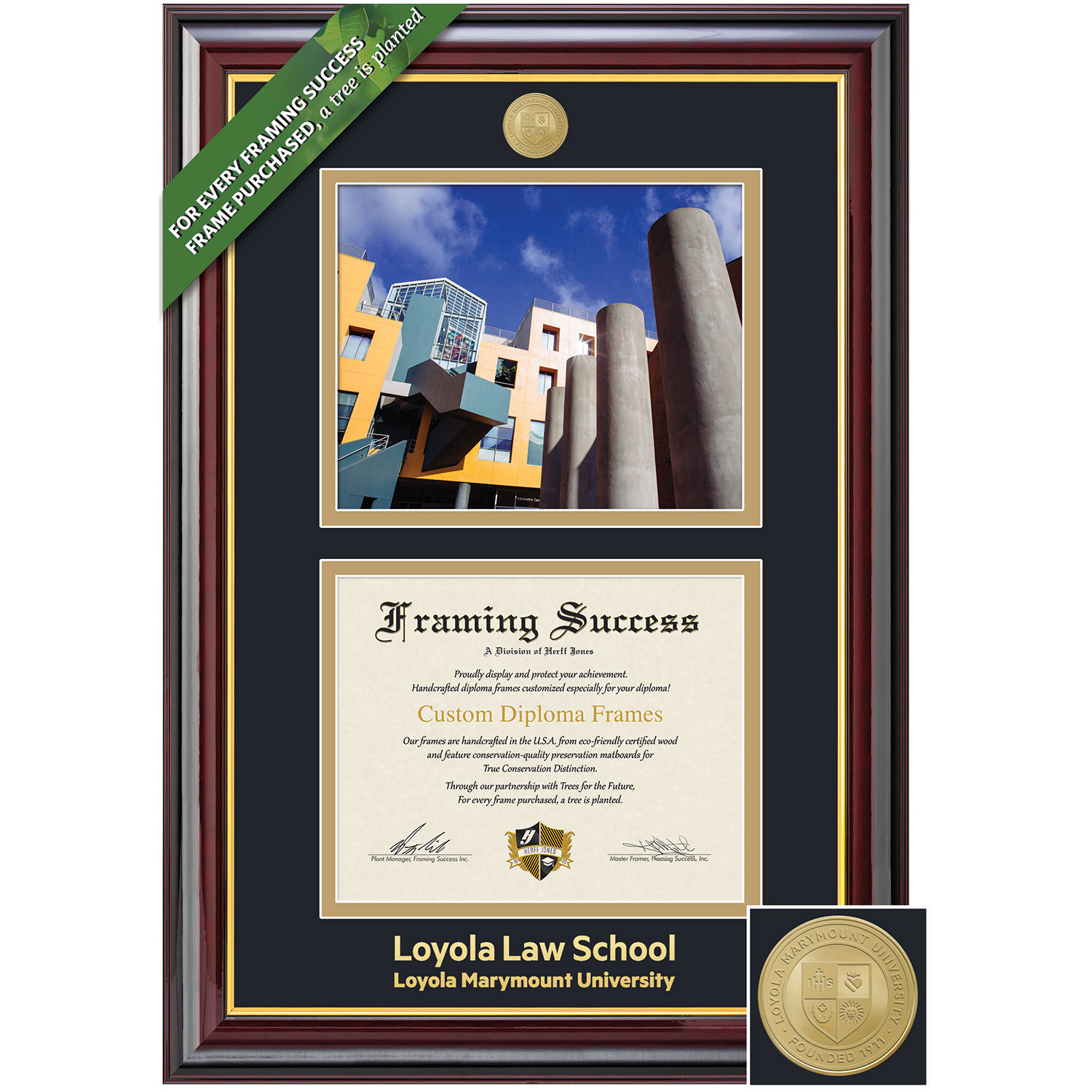 Framing Success 11 x 14 Windsor Gold Medallion Law Diploma/Photo Frame