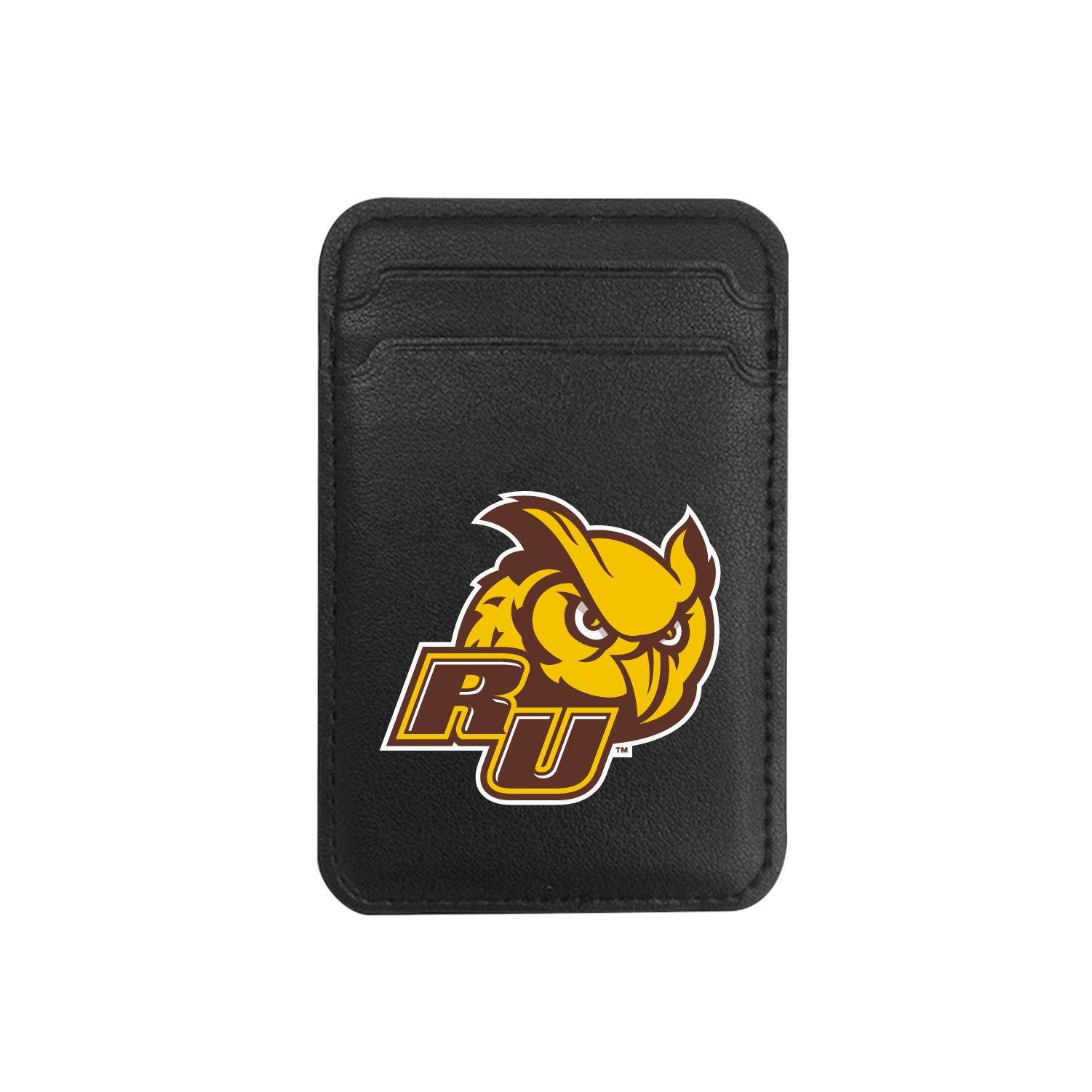 Rowan University V2 - Leather Wallet Sleeve (Top Load, Mag Safe), Black, Classic V1